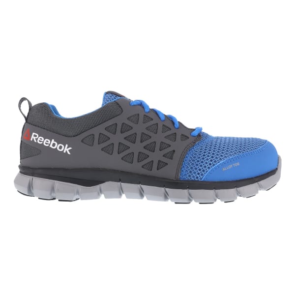 REEBOK WORK Women's Sublite Cushion Work Alloy Toe Work Shoes, Blue/ Grey