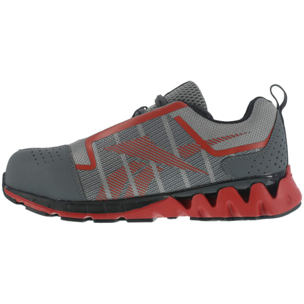 REEBOK WORK Men's Zigwild TR2 Work Carbon Toe Trail Runner Oxford Shoes, Grey/ Red