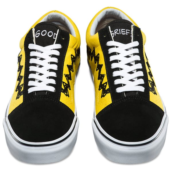 VANS Men's Peanuts Old Skool Skate Shoes, Charlie Brown/Black