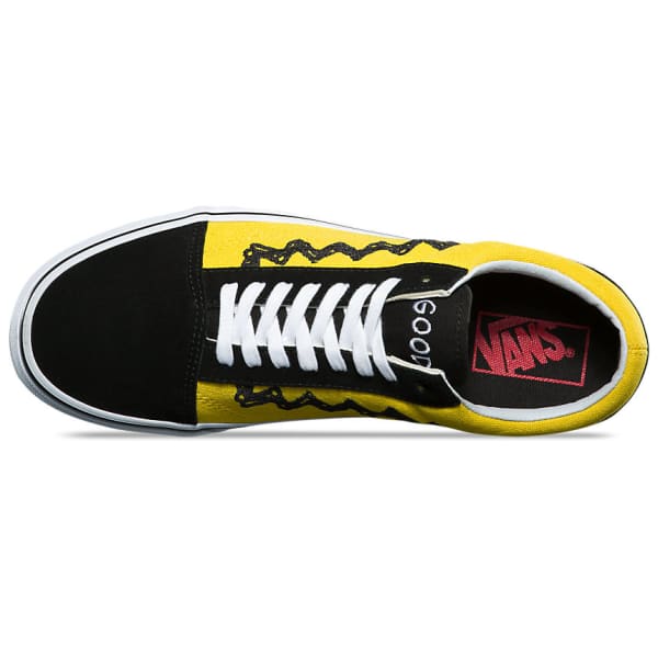 VANS Men's Peanuts Old Skool Skate Shoes, Charlie Brown/Black