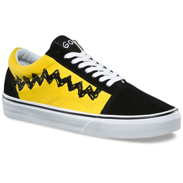 VANS Men's Peanuts Old Skool Skate Shoes, Charlie Brown/Black