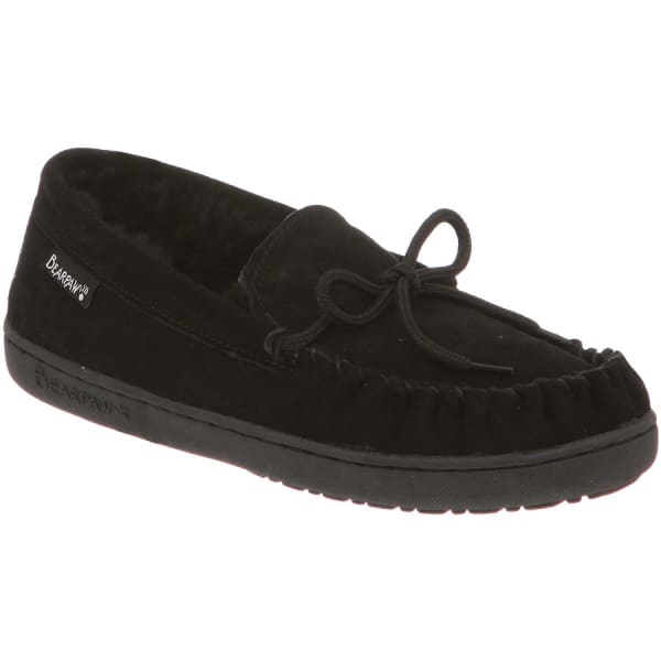 BEARPAW Women's Mindy Moccasin Slippers, Black