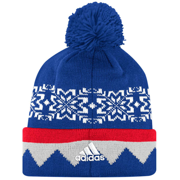 NEW YORK RANGERS Snowflake Sweater Pom Beanie