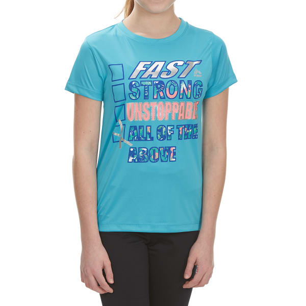 RBX Girls' "œFast, Strong, Unstoppable"&#x9d; Short-Sleeve Tee