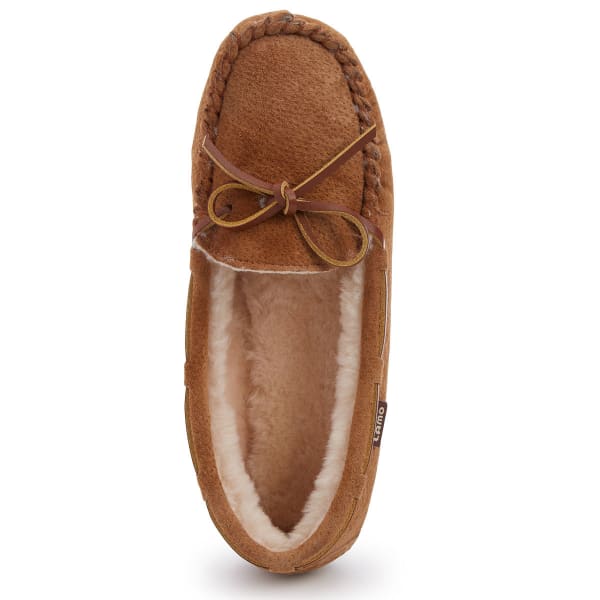 LAMO Girls' Kayla Sherpa Moccasin Slippers, Chestnut