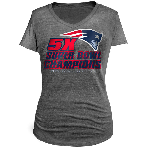 NEW ENGLAND PATRIOTS Women's Super Bowl 51 5 Times Champions V-Neck Tee