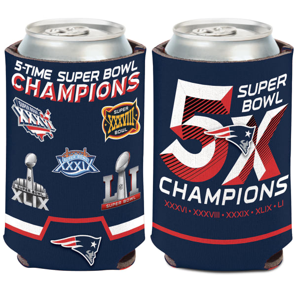 NEW ENGLAND PATRIOTS 5X Champs Can Cooler