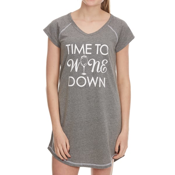 PANTIES PLUS Women's Time To Wine Down Sleep Shirt