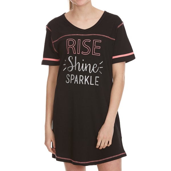 PANTIES PLUS Women's Rise Shine Sparkle Sleep Shirt