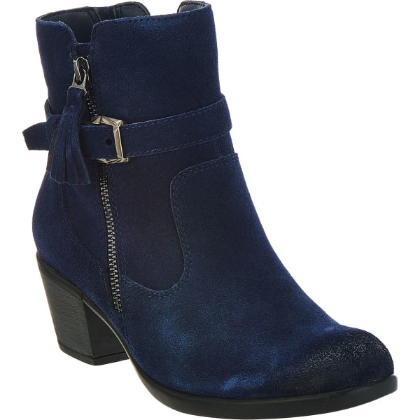 EARTH ORIGINS Women's Tori Suede Booties, Navy, Wide