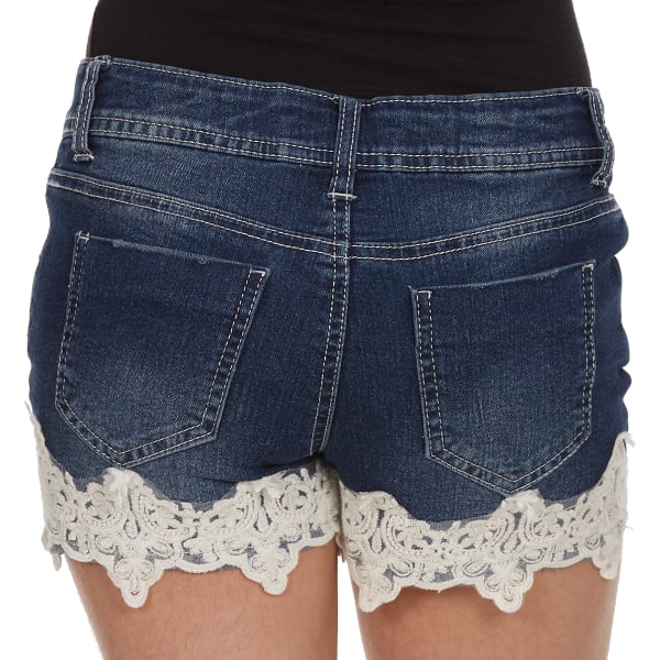 VANILLA STAR Girls' Bottom Crochet Denim Shorts