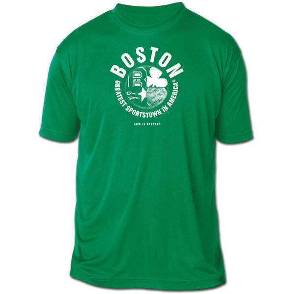 LIFE IS SPORTS Men's Boston Greatest Sportstown in America Tee, Green