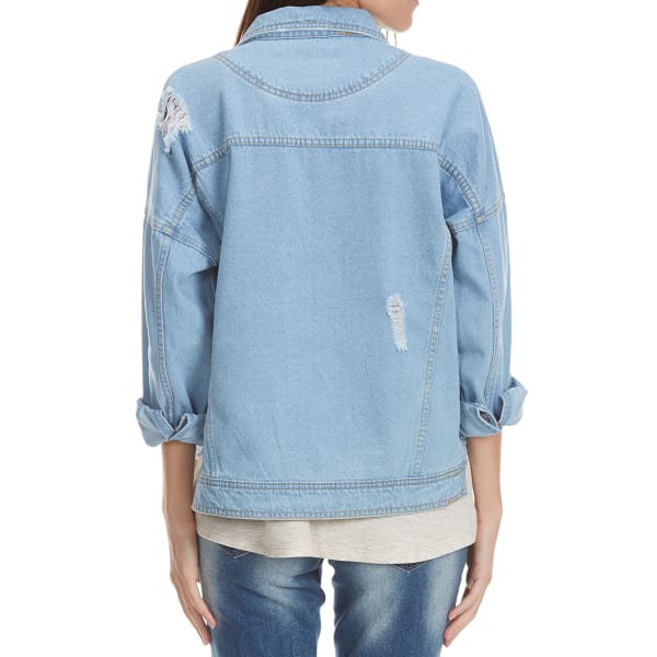 UNIONBAY Juniors' Morrisey Distressed Denim Jacket