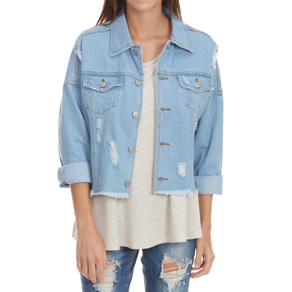 UNIONBAY Juniors' Morrisey Distressed Denim Jacket