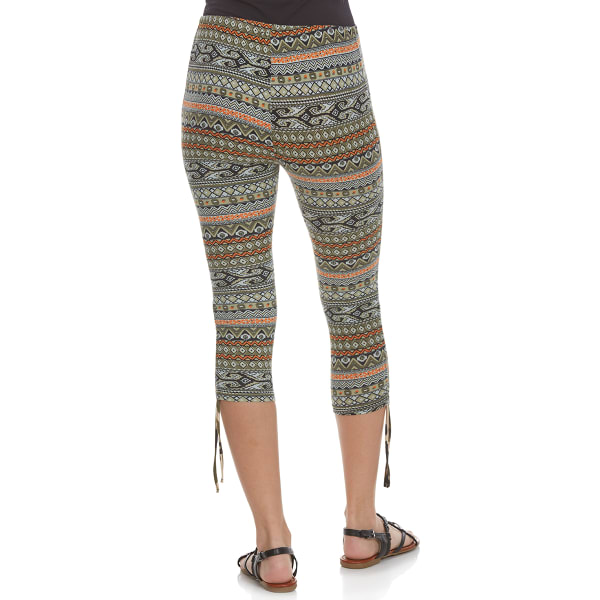 POOF Juniors' Aztec Inspired Printed Capri Leggings