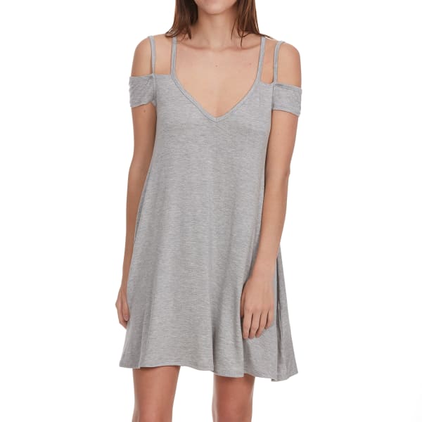 POOF Juniors' Cold Shoulder Strappy Trapeze Dress