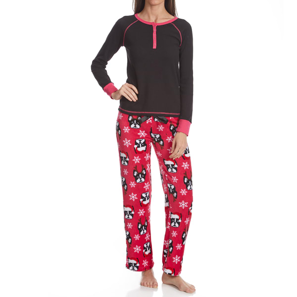 SLEEP & CO. Women's Reindogs Thermal Plush Sleep Set