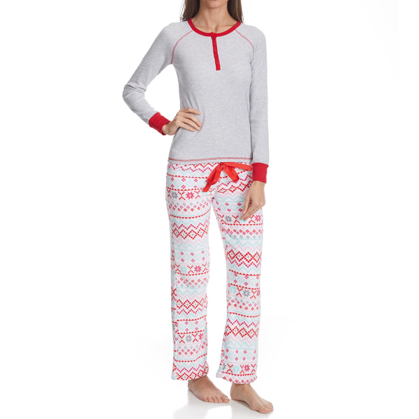 SLEEP & CO. Women's Fair Isle Thermal Plush Sleep Set