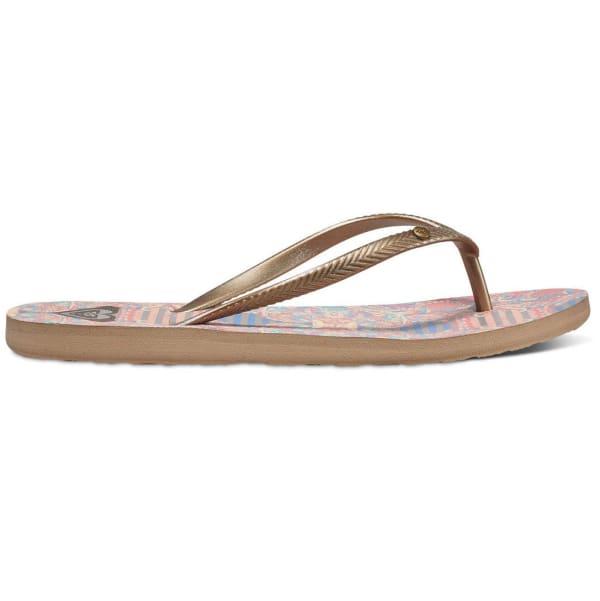 ROXY Women's Bermuda Flip-Flops, Gold/Estate Blue