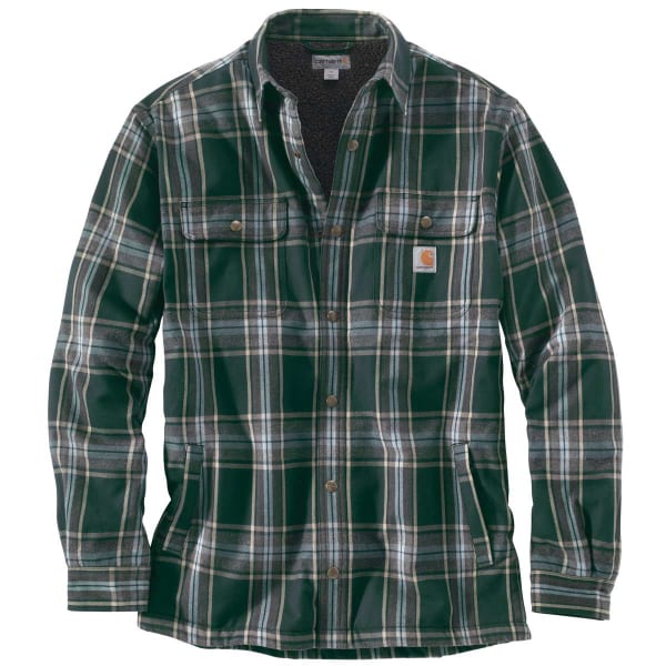 CARHARTT Men's Hubbard Sherpa-Lined Flannel Shirt Jacket