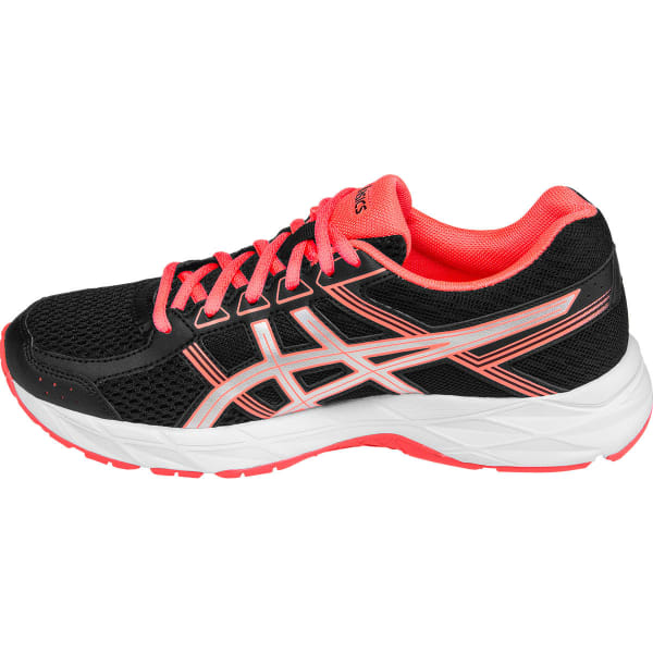 ASICS Women's Gel-Contend 4 Running Shoes, Black/Silver/Flash Coral