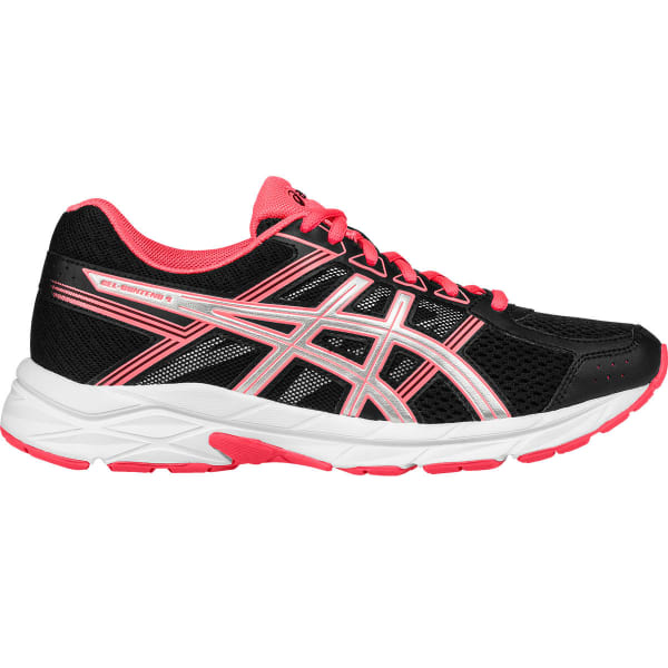 ASICS Women's Gel-Contend 4 Running Shoes, Black/Silver/Flash Coral