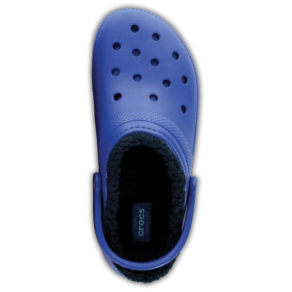 CROCS Unisex Classic Fuzz Lined Clogs, Blue Jean/Navy