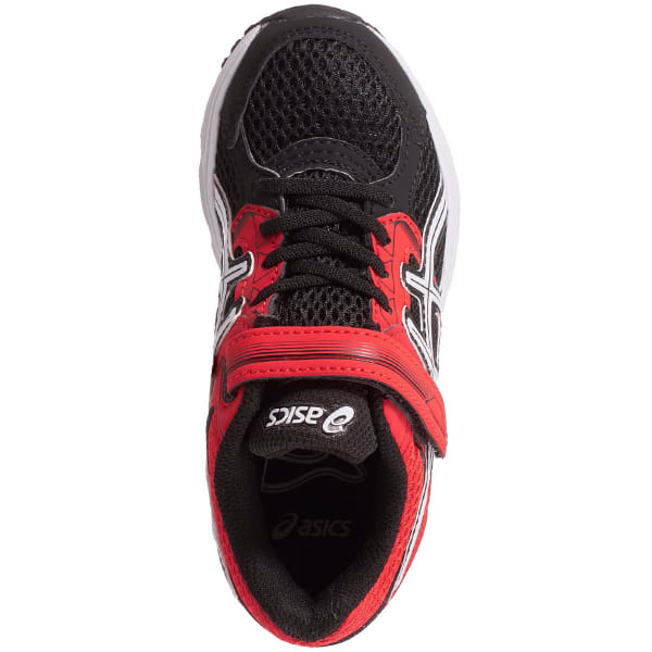 ASICS Boys' PRE-Contend 3 PS Running Shoes, Black/White/Vermillion