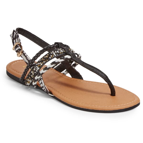 QUPID Women's Archer-187 T-Strap Sandals, Black