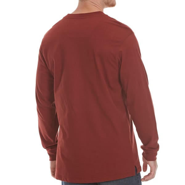 RUGGED TRAILS Men's Sueded V-Neck Long-Sleeve Tee