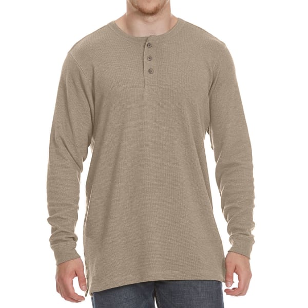 RUGGED TRAILS Men's Thermal Henley Long-Sleeve Shirt