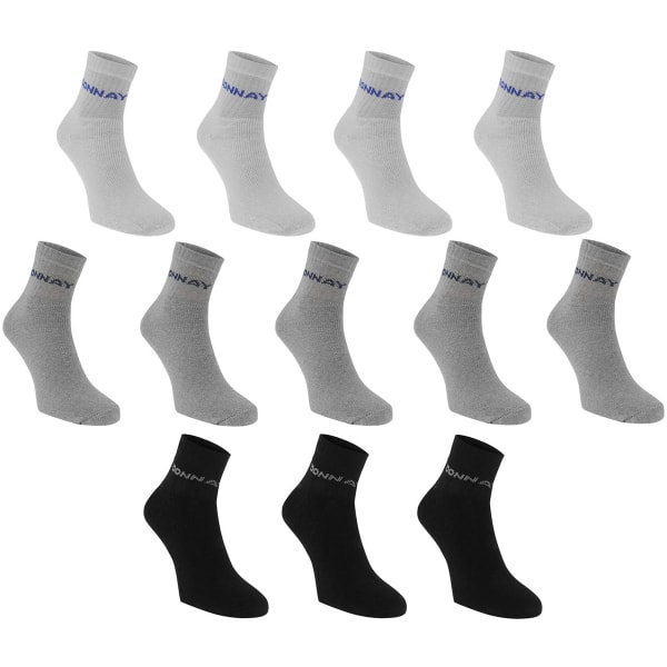 DONNAY Men's Quarter Socks, 12 Pack