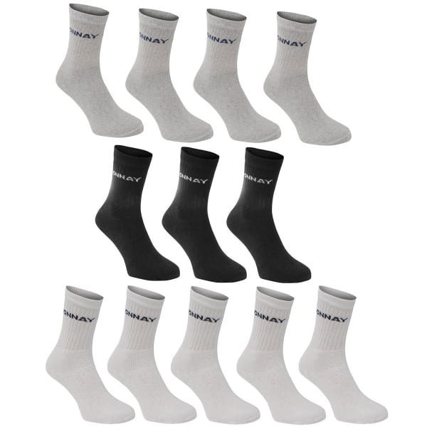 DONNAY Men's Crew Socks, 12 Pack