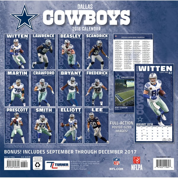 DALLAS COWBOYS 2018 Wall Calendar