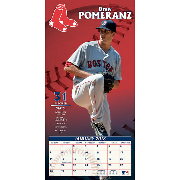 BOSTON RED SOX 2018 12 x 12 in. Team Wall Calendar