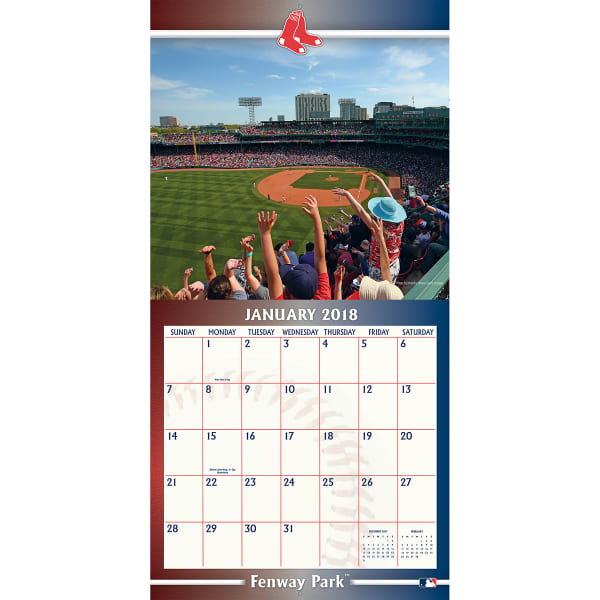 BOSTON RED SOX 2018 12 x 12 in. Fenway Park Stadium Wall Calendar