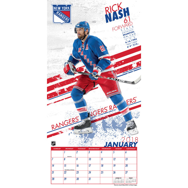 NEW YORK RANGERS 2018 Wall Calendar