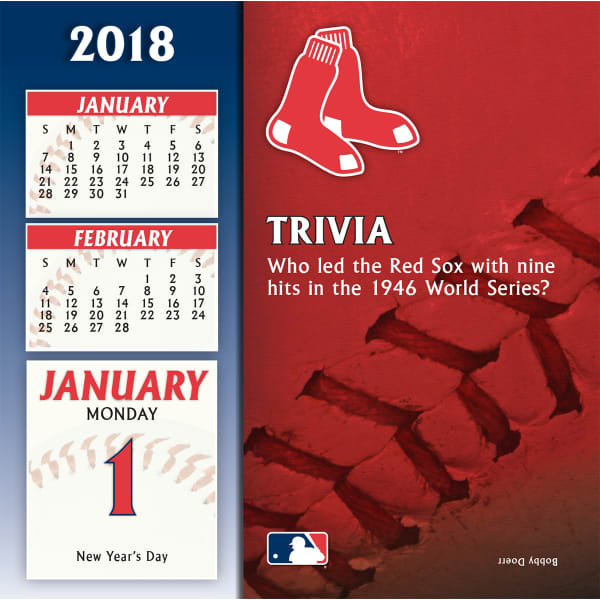 BOSTON RED SOX 2018 Daily Box Calendar