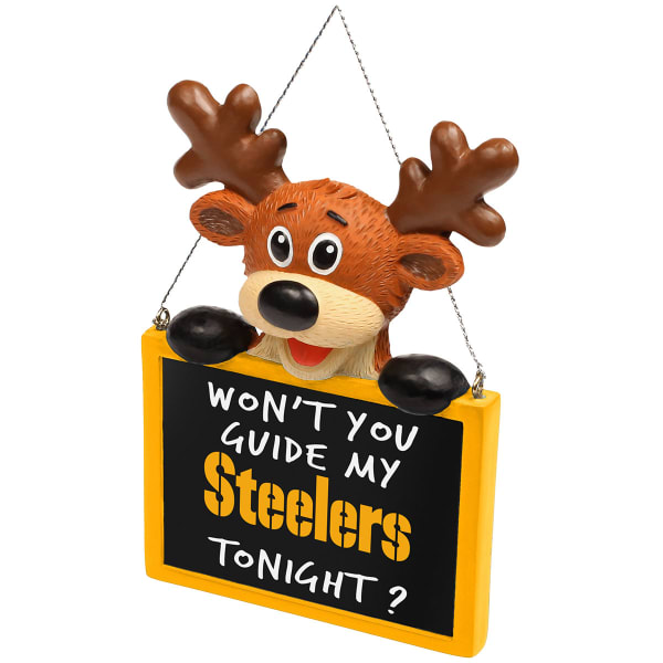 PITTSBURGH STEELERS Reindeer Sign Ornament