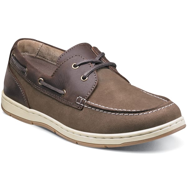 NUNN BUSH Men's Schooner Moc Toe Two-Eye Boat Shoes, Brown