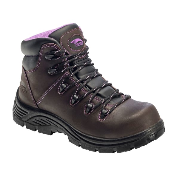 AVENGER Women's 7123 Comp Toe Waterproof Hiking Boots, Brown, Wide