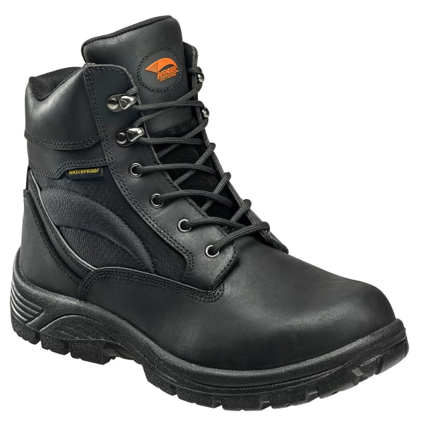 AVENGER Men's 7227 6 in. Steel Safety Toe Work Boots, Black, Medium Width