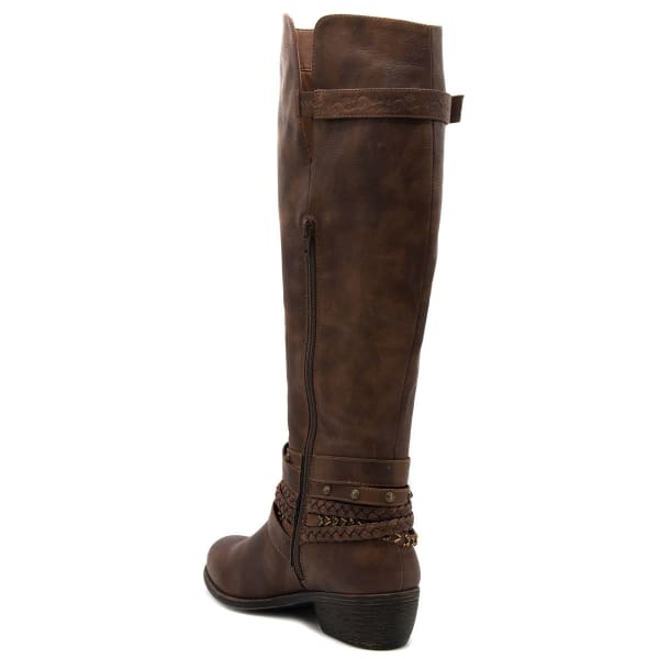 SUGAR Women's Tigger Belted Tall Boots, Cognac