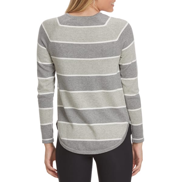 JEANNE PIERRE Women's Multi-Stripe Round Hem Sweater