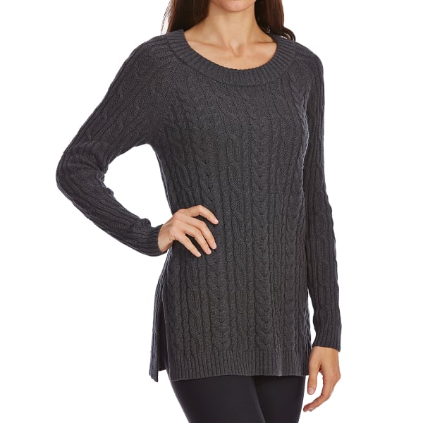 JEANNE PIERRE Women's Ballet Neck Cable Knit Long-Sleeve Sweater