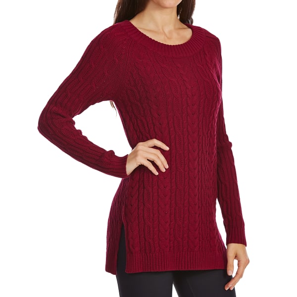 JEANNE PIERRE Women's Ballet Neck Cable Knit Long-Sleeve Sweater - Bob ...