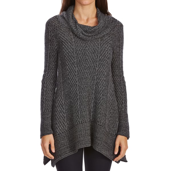 JEANNE PIERRE Women's Cowl Herringbone Tunic Sweater