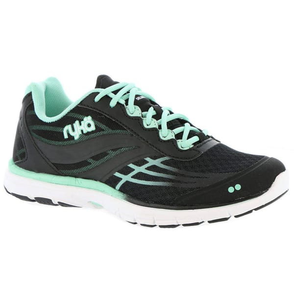 RYKA Women's Deliberate Cross-Training Shoes, Black/Mint/White