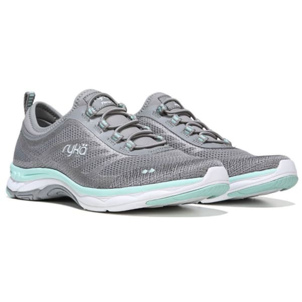 RYKA Women's Fierce Walking Shoes, Frost Grey/Grey/Mint