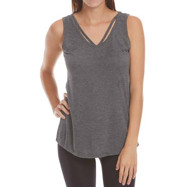 HARMONY and BALANCE Women's Short Sleeve Slub Jersey V-Neck Tee